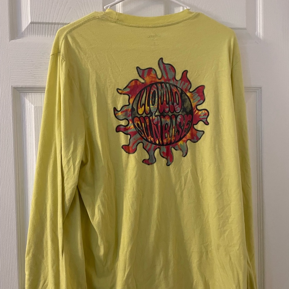 Yellow Long Sleeve Shirt with Graphic Design